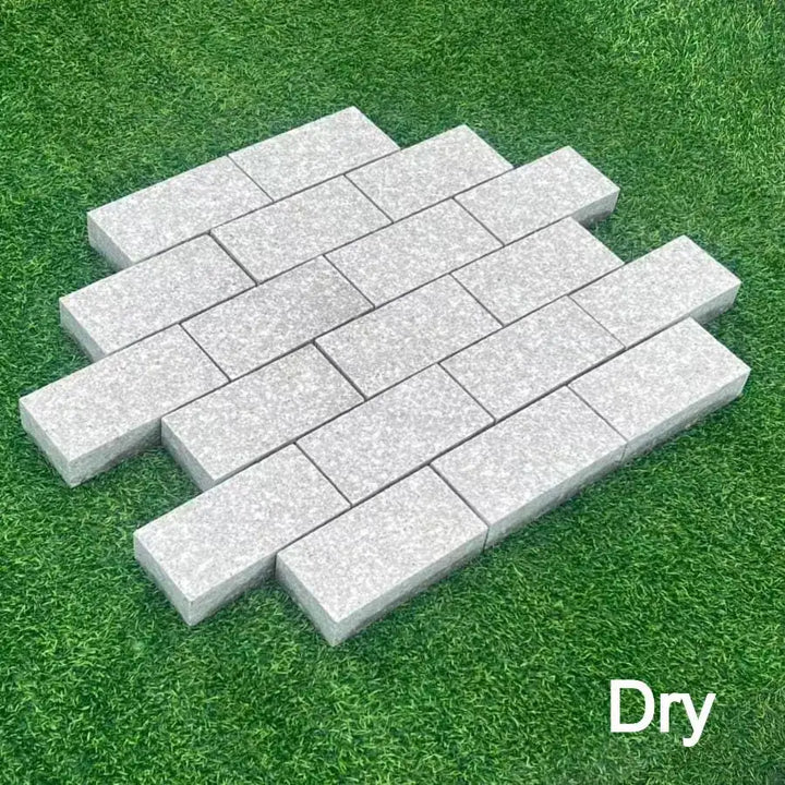 pink rose granite setts sawn flamed 200x100x50