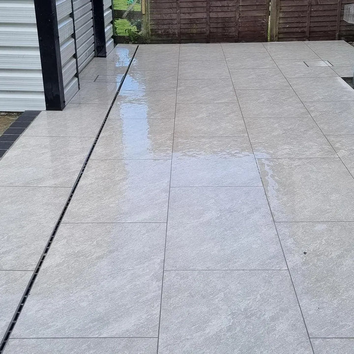 quartz grey porcelain paving slabs 900 x 600