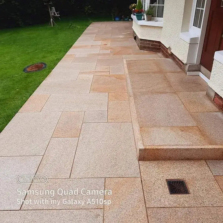 gold yellow granite paving slabs