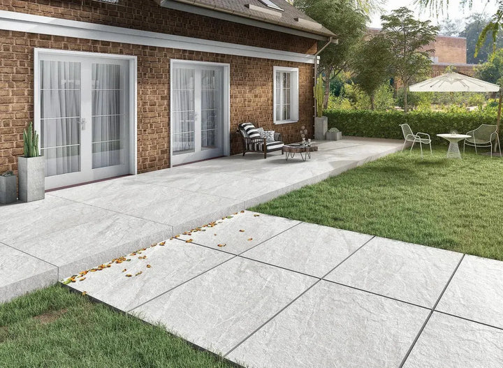 outdoor porcelain paving light grey